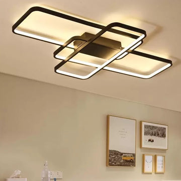 Lustra LED Siri 150 W, Cu Telecomanda, Dimabila, Negru