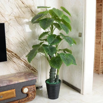 Planta Artificiala Alocasia Odora 150 Cm, Verde Fara Ghiveci