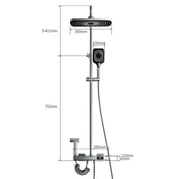 Coloana Dus Afisaj Lcd Temperatura Apa Crom 1803A