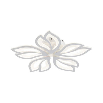 Lustra LED Flower 120 W Cu Telecomanda, Dimabila, Alb