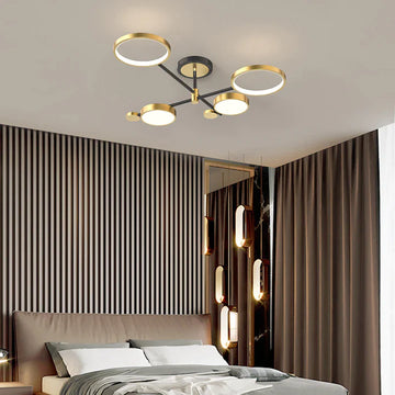Lustra LED Glory 68 W Cu Telecomanda, Negru Auriu
